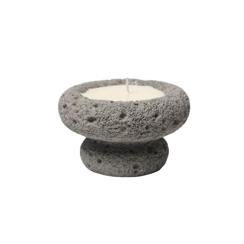 Colored Cement Mold Candle Holder Artificial Hand-sprayed Candle Plate for Crafts Tea Light Tray Concrete Plaster Molds