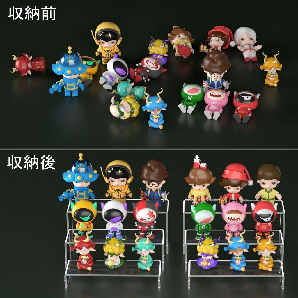 XMSSAA Clear Acrylic Display Stand, L-Shaped, for Figure Display, Collection Case, Display Stand, Acrylic Stand, Set of 6 (Set D)