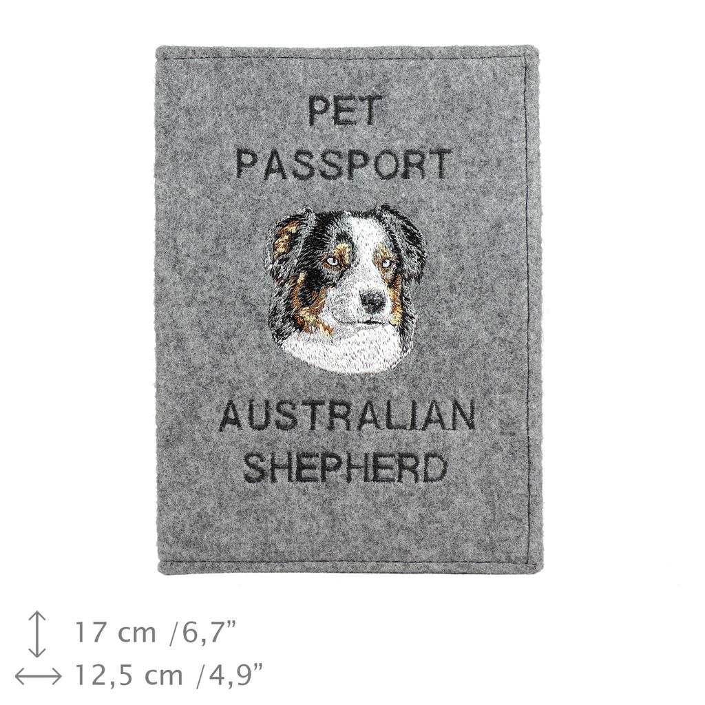 Australian Shepherd - Dog passport case, document case, gift for the traveller from the Art-Dog brand