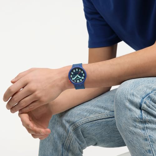 Swatch AQUACHRONO ESSENTIALLY BOLD SB01N700 Wristwatch, Blue