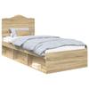 Bed Frame Sonoma Oak 75 X 190 Cm Solid Pine Wood