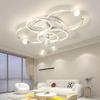 Nordic Luxury Crystal LED Ceiling Light Modern Simple Living Room Home Atmosphere Bedroom Lighting 6-ring Pendant Light