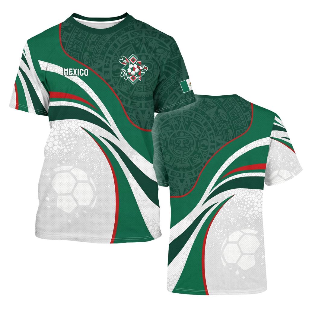 Unisex International Soccer Fan Retro Street Style Jersey Lightweight Breathable Fabric Crew Neck Short Sleeve Shirt for Outdoor Activities