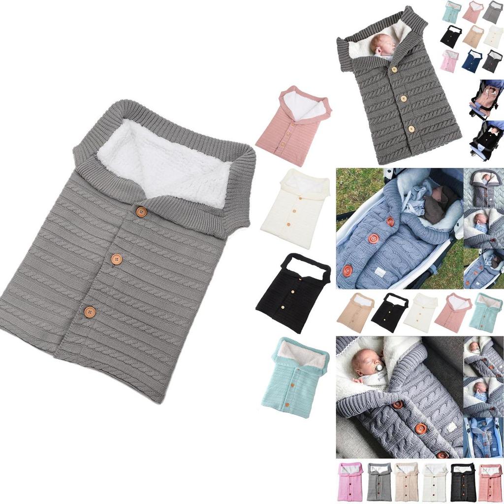 Newborn Baby Winter Wrap Warm Swaddle Blanket Knit Sleep Bag Sack Wrap Stroller