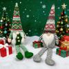 2/3Pcs Christmas Gnome Plush Dolls Long Legs Scandinavian Swedish Tomte Knitted Faceless Santa Sitting Doll Christmas Tree Ornaments Home Decor