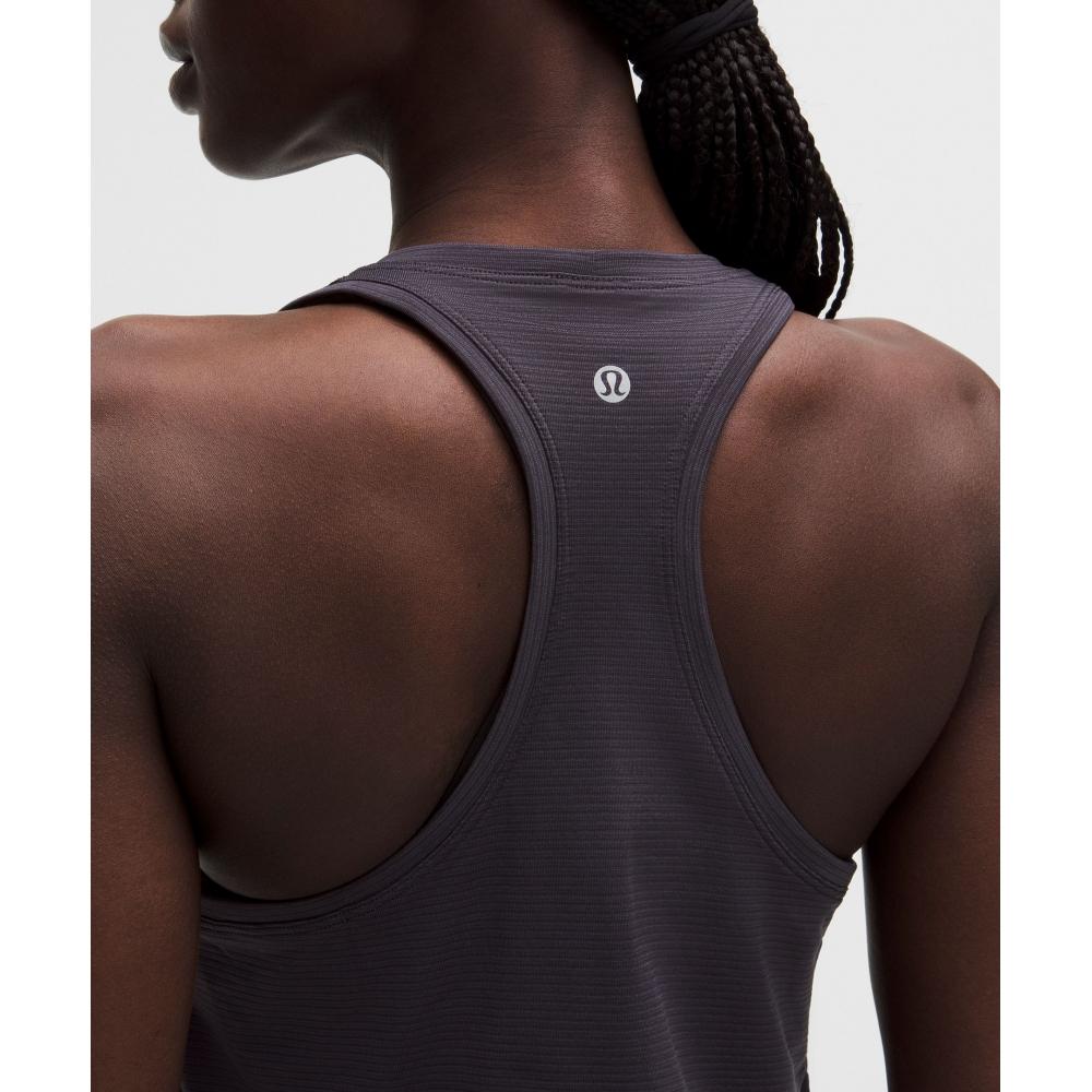 Lululemon Swiftly Tech Racerback Tank Top 2.0  Waist Length Spandex Stripe Atmospheric Purple Coal