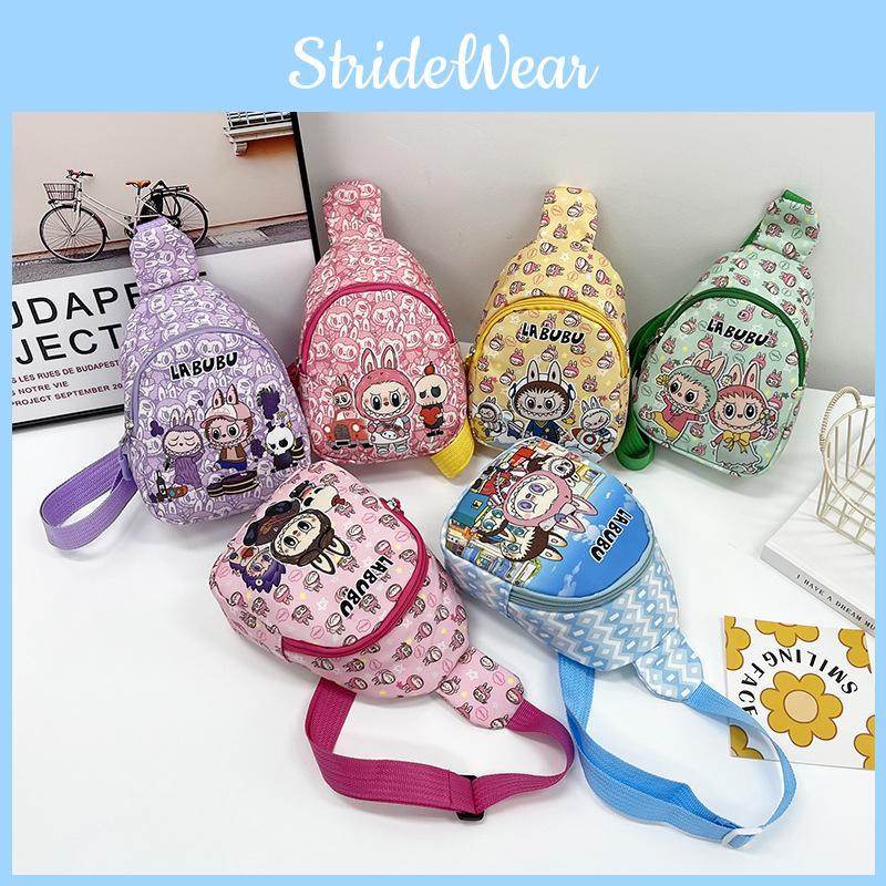 Stylish Children's Sling Bag With Fun Cartoon Prints For Daily Use And School