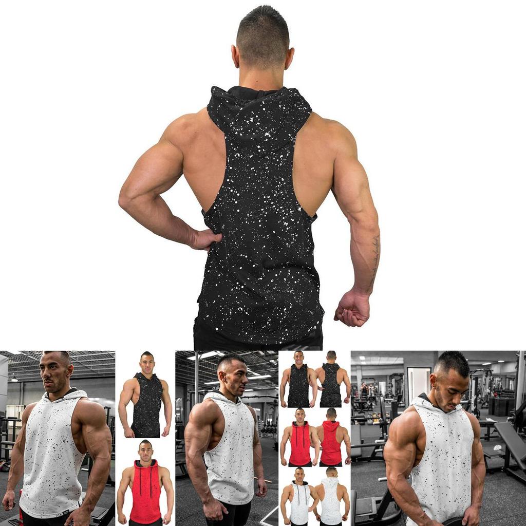Premium Quality Men Gym Clothing Bodybuilding Stringer Hoodie Tank Top Muscle Shirt Tee