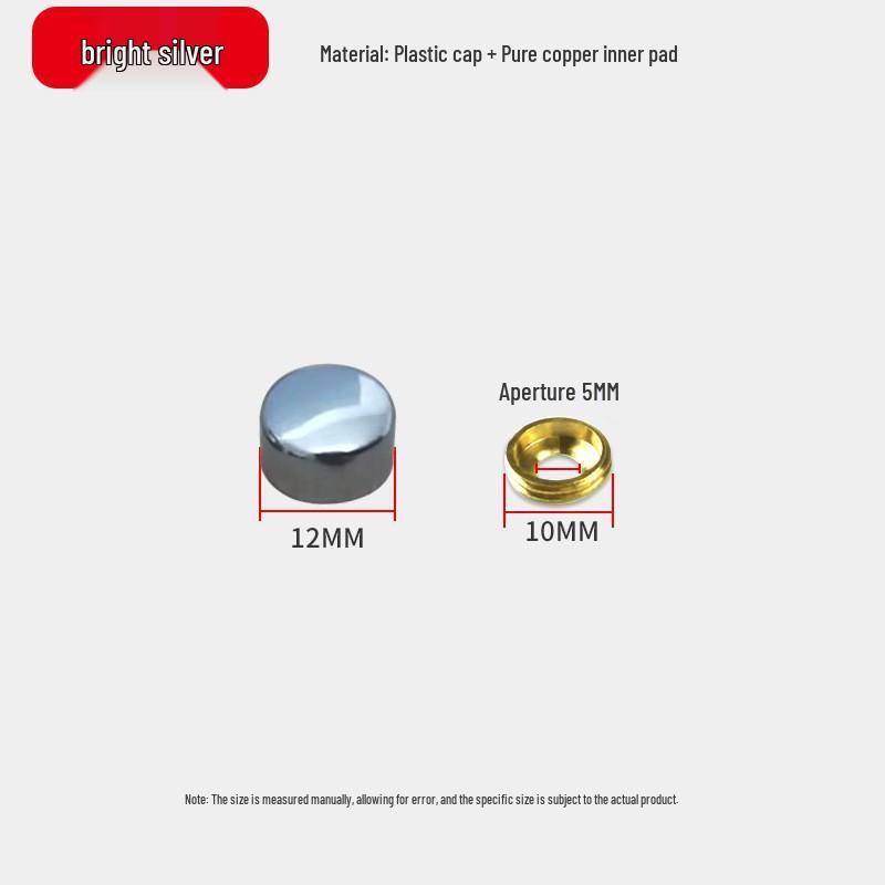 Copper Pad Screw Cap Mirror Nail Decorative Cover with Fixing Screw