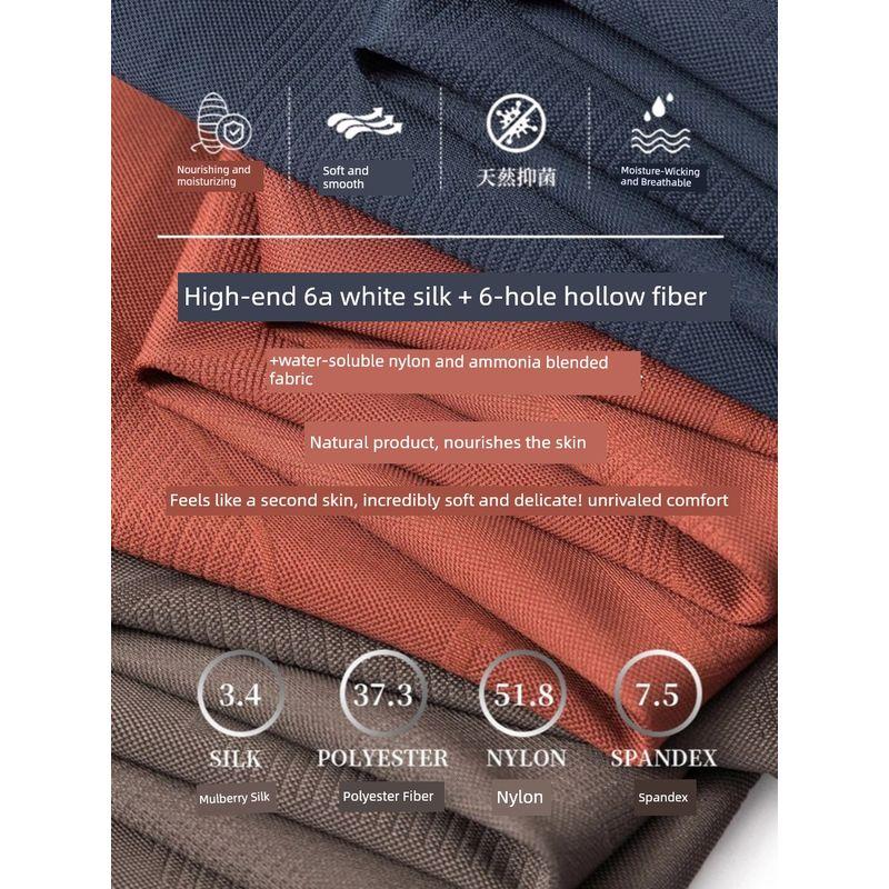 6A Mulberry Silk Ice Silk Short Sleeve T-shirt Men's Summer Business Casual Lapels Polo Shirt Export Men's Clothing T-shirt with Collar