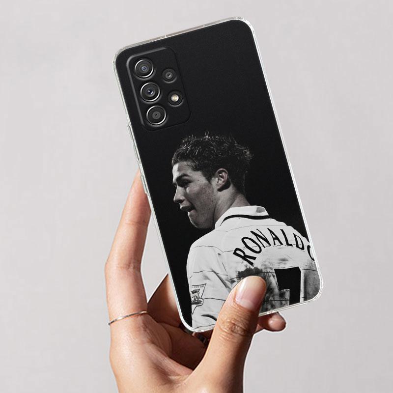 C-R-7-Dark Football Clear Soft Phone Case For Samsung Galaxy A56 A57 A37 A55 A54 A36 A35 A26 A25 A16 A17 A07 A52 A34 A21s Cover