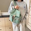 Canvas Retro Backpack Women's 2025 New Backpack Trendy Solid Color Casual Versatile Class Travel Schoolbag