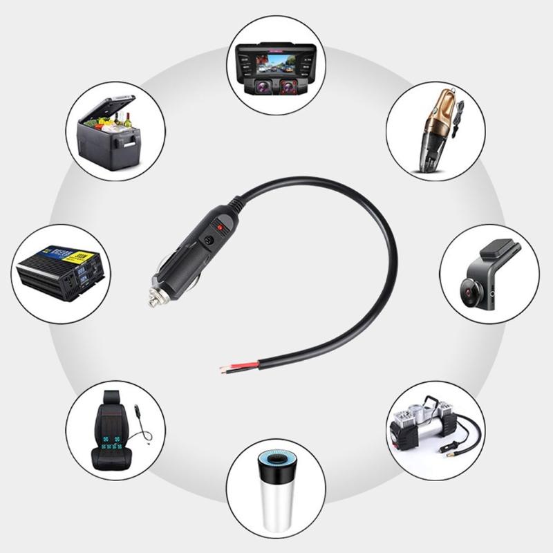Replacement Cigarette Lighter Plug - 12 24V Male Cigar Plug Car Adapter DC Battery Charger Connectors Power Supply