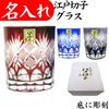 Edo Kiriko Glass Name Engraving Kanreki Celebration Gift Men Retirement Commendation Commemorative Item Koki Kiju Mount Fuji Rock Glass.