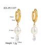 Elegant Zirconia Pearl Stainless Steel & 18K Titanium Ear Cuffs for Women