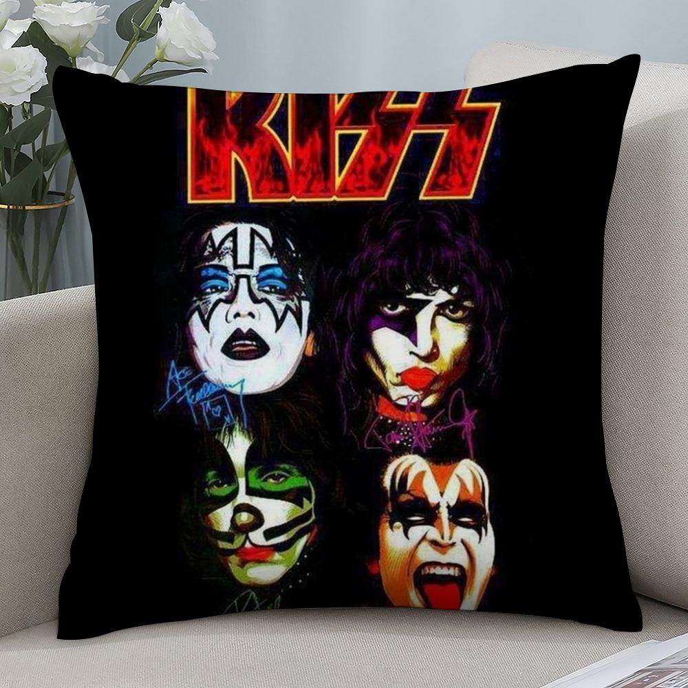 

Американский горячий Хэви-метал Рок группа Kiss Наволочка Короткий плюш Диван Декоративный Подарок Дом Двусторонняя печать Подушка 16x16in 40x40cm