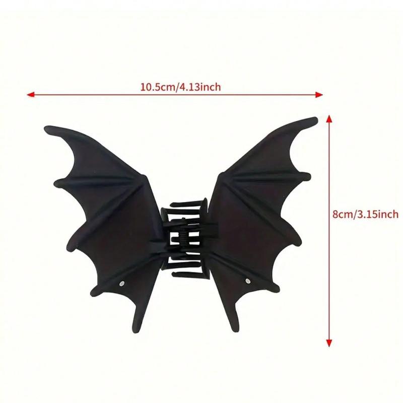 

1pc Halloween Bat Gothic Punk Style Matte Black Bat Wing Hair Clip Halloween Party Costume Accessory, Suitable For Themed Events And Daily Wear чорний