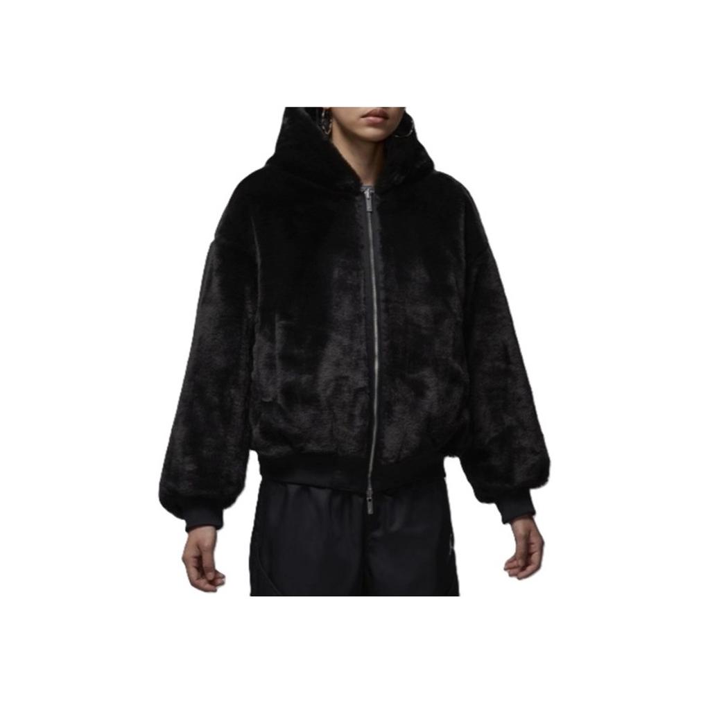 Jordan Therma-FIT Wendbare Kapuzen-Zip-Up Lockere Warme Kunstfelljacke Damenjacken HV0358-010