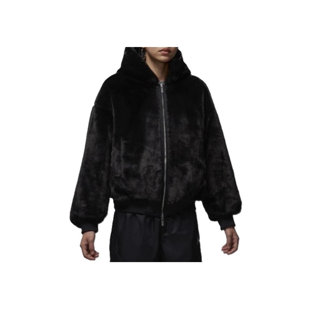Jordan Therma-FIT Reversible Hooded Zip-Up Loose Warm Faux Fur Jacket Women jackets HV0358-010 L