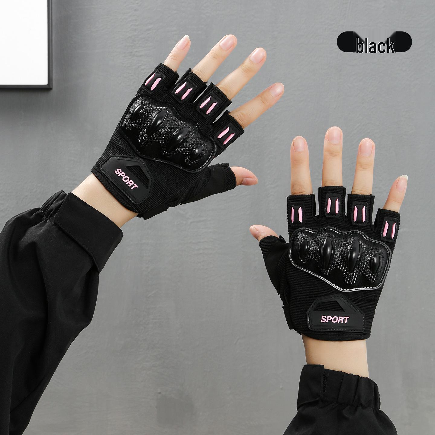 

Женские мотоциклетные перчатки с полупальцами - Защита от падений, Нескользящие, Дышащие, Защитная жесткая оболочка, Тонкие, для езды и катания на горных велосипедах. Medium