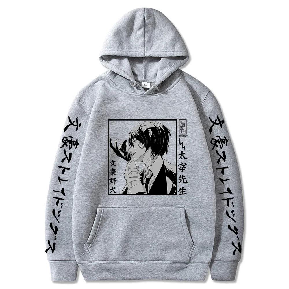 Japan Anime Bungo Stray Dogs Dazai Osamu Hoodies Männer Frauen Harajuku Unisex Pullover Kleidung Junge Mädchen Damen Frühlings-Sweatshirt