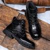 Fashion Quality Male Leather Boots Retro Men's Ankle Boots Spring Autumn Leisure Design Men Boots Luxury Lace-up Dress Shoes Size 38-48