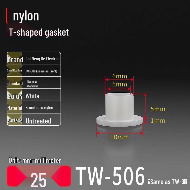 T-förmiger Nylon-Kunststoff-Dichtungsring und Schraubwellenhülse (Für dich: M2-M35)