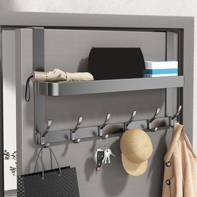 Türregal Doppelschicht-Design Starke Tragfähigkeit Einfache Installation Mehrzweck-Kleiderhaken mit Lagerregal
