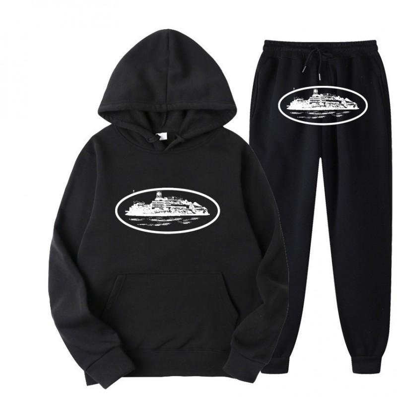Unisex Oversized Streetwear Mikina Jogger Set Ležérní Sportovní Oblečení Podzim Mladistvý Hip Hop Skateboard