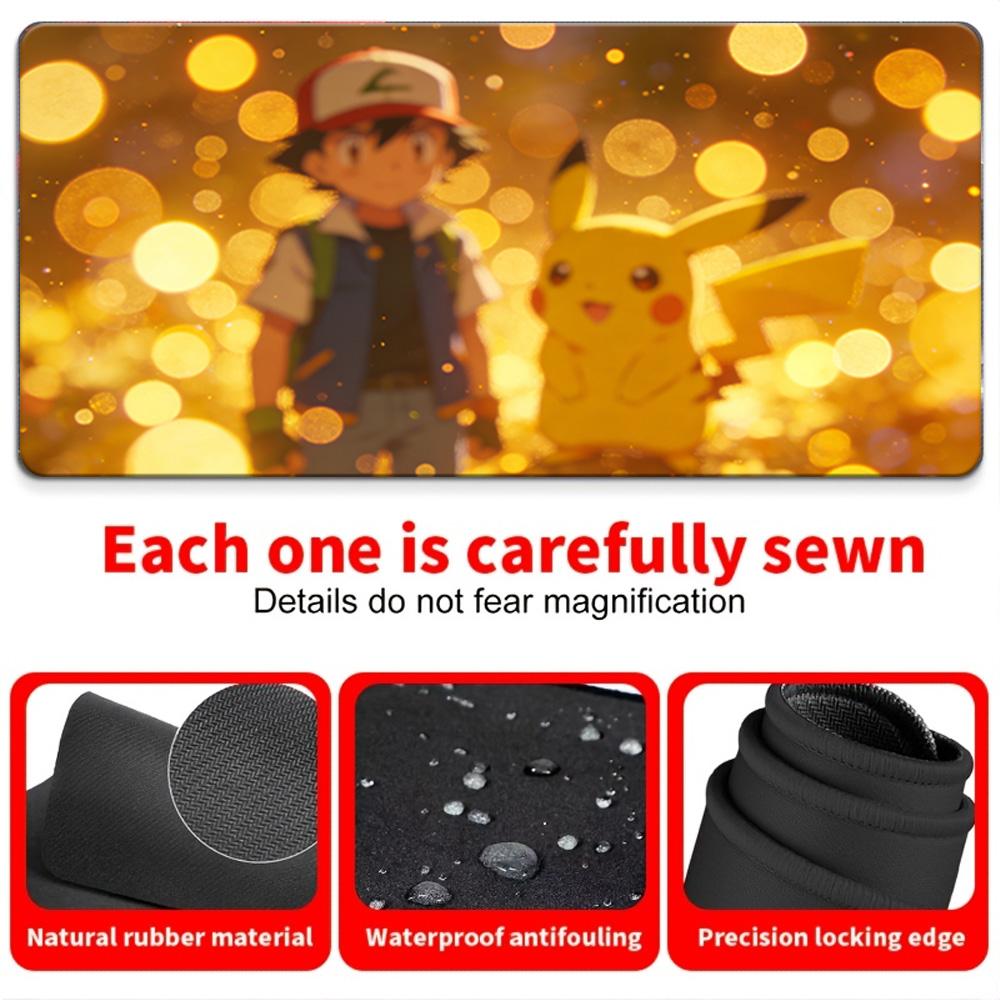 Cute Pokemon Characters Pink Blue Gradient Gaming Desk Mat NonSlip Washable Mouse Pad 30x80x0.2cm