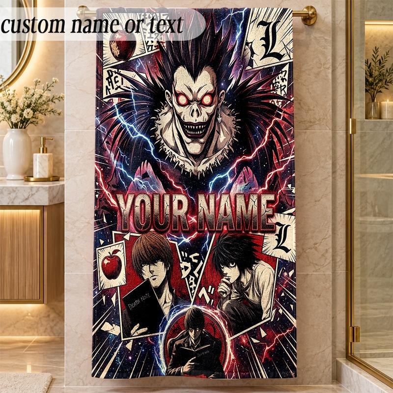 Beach TowelDeath Note Custom Name Text Personalized Soft Towel for Beach Pool Indoor Home Decor Gift