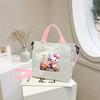 Sweet Cartoon Print 26 Letter Canvas Bag Schoolgirl Portable Crossbody Shoulder Bag Trend