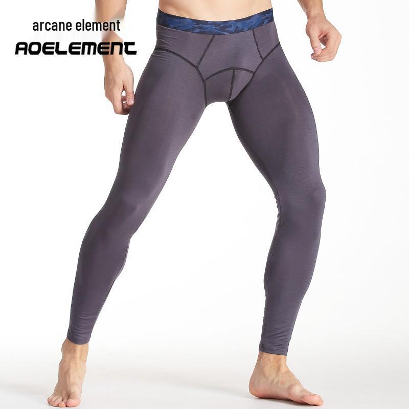 Aoyuan Element Men's Slim Fit Autumn & Winter Warm Pants - Thin Cotton Wool Base Layer.