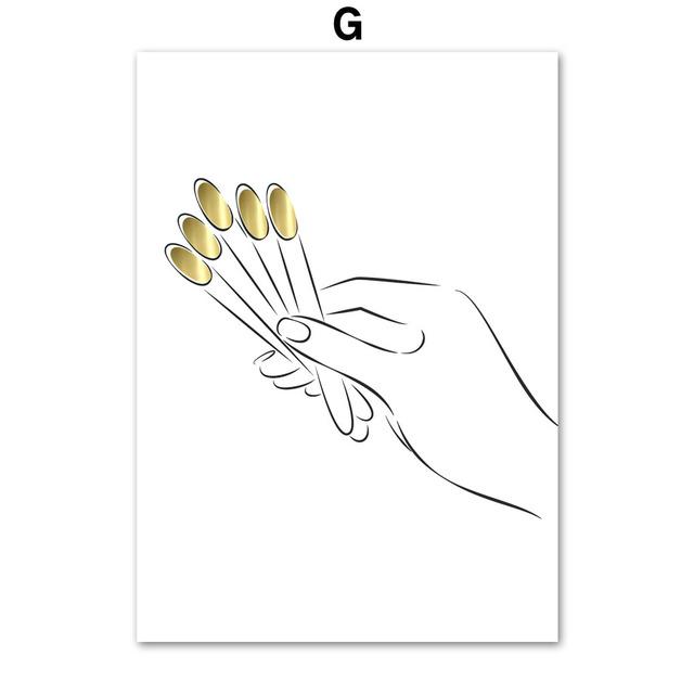 

Модный макияж лак для ногтей косметолог плакат настенная живопись маслом украшение для салона красоты девушка спальня украшение дома картина 21X30cm No Frame