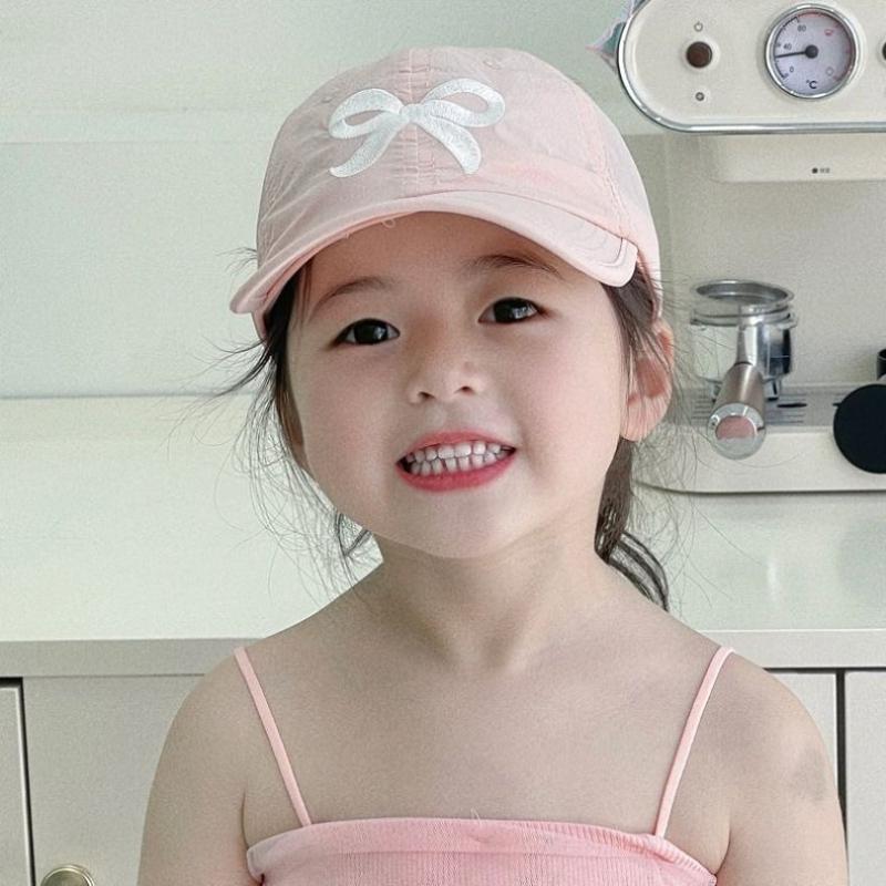 New Sweet Kids Ponytail Baseball Caps Candy Color Quick Drying Adjustable Visor Cap Summer UV Protection Hat Outdoor Travel Caps
