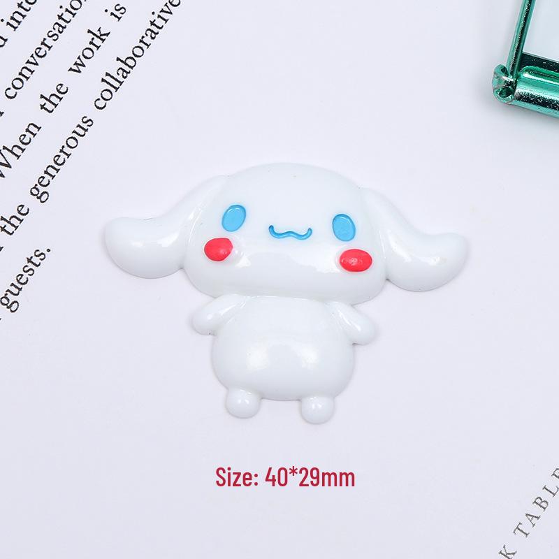 Glossy Sanrio Cartoon Resin Accessories: Phone Cases, Hair Charms, Water Bottle Stickers, Storage Box Extras