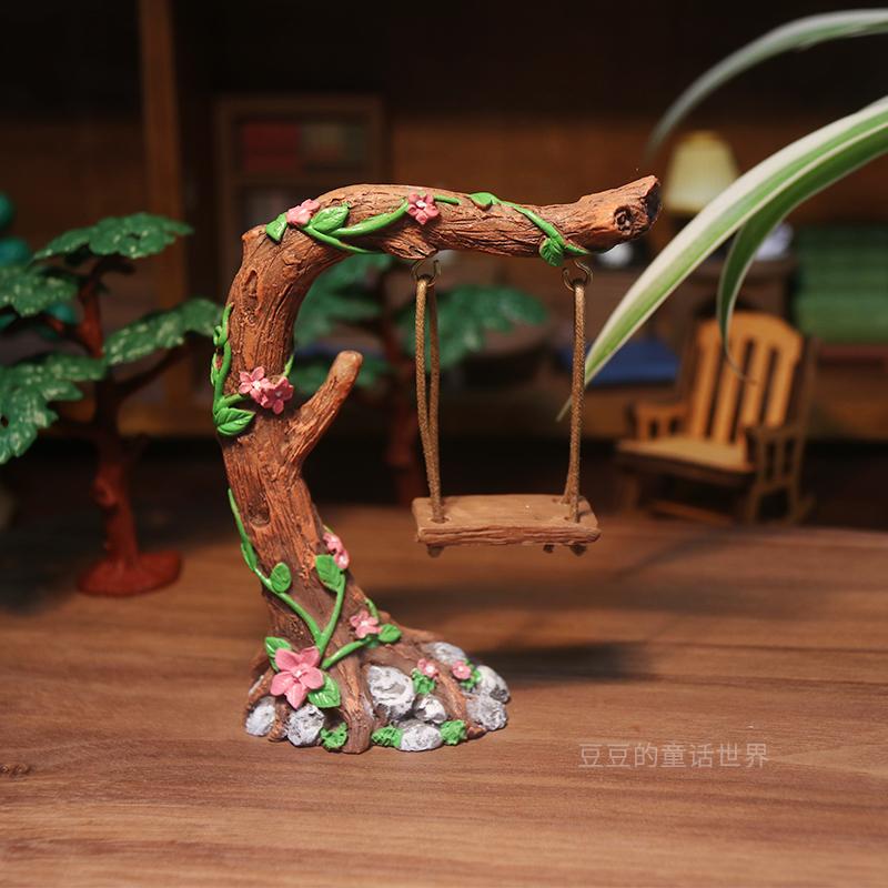 Micro-landscape Horticultural Owl Stump Swing Landscaping Home Decoration Ornaments Resin Fleshy Flower Pot Home Decor