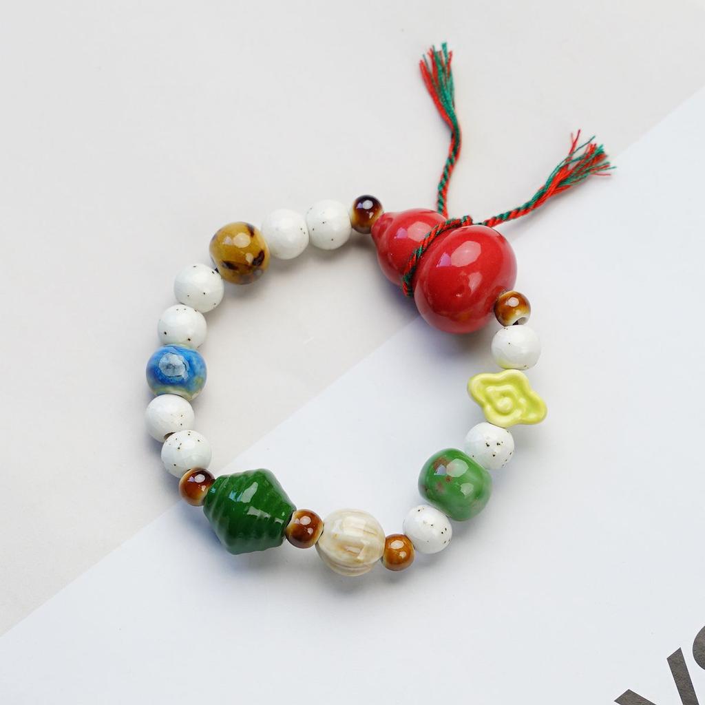 Jingdezhen ceramic beaded bracelet gourd meditation zen bracelet jewelry Fulu live broadcast supply wholesale