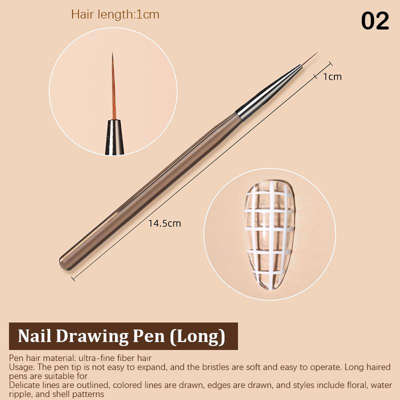 Nail Design Art Pen Brush Painting Brush Uv Gel Extension Drawing Carving Pen Diy Manicure Tool Nail Brush