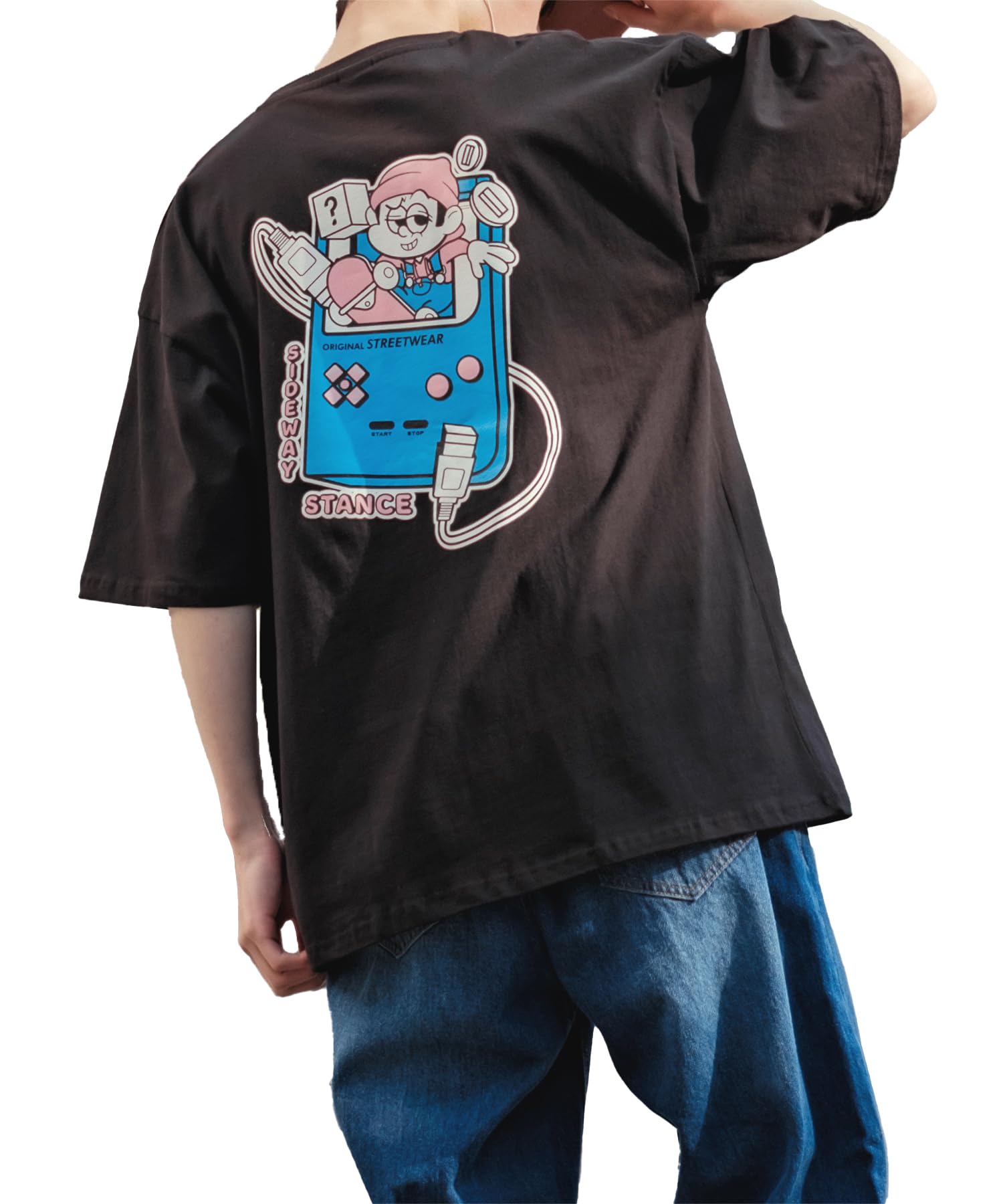 

IMPROMES SIDEWAYSTANCE Men s Short Sleeve Game Print T-Shirt, Black, 70119