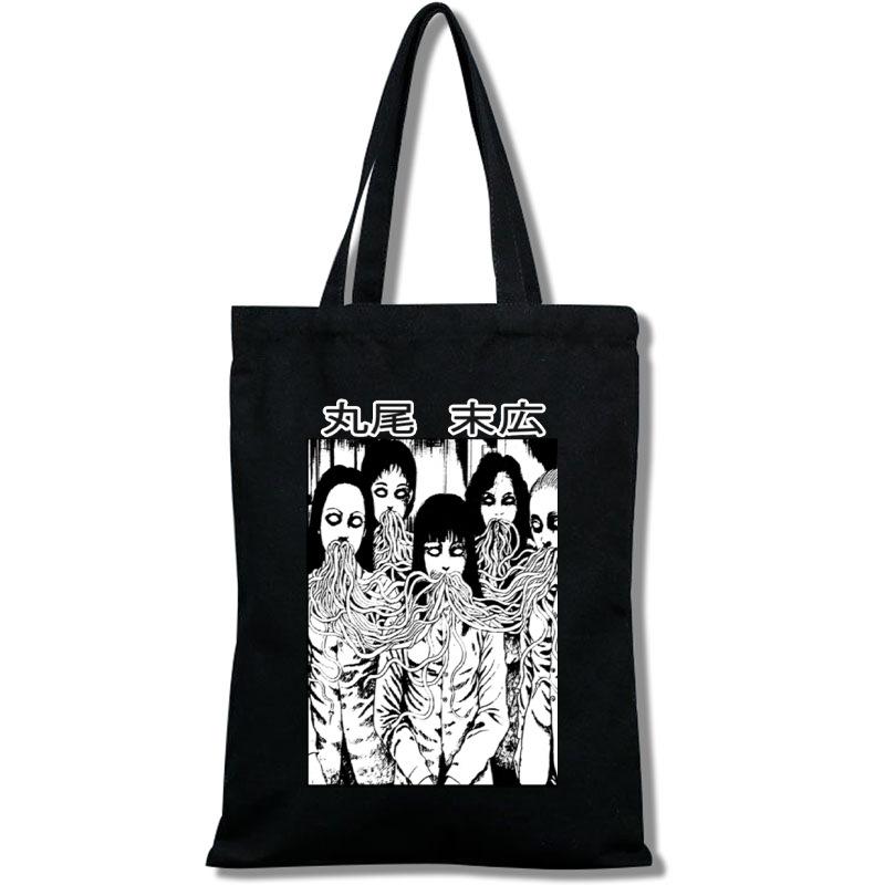 Tomie Junji Ito Bolso Tote Bolsa de Compras Portátil Grande para Mujer Bolso de Hombro Bolsa de Lona