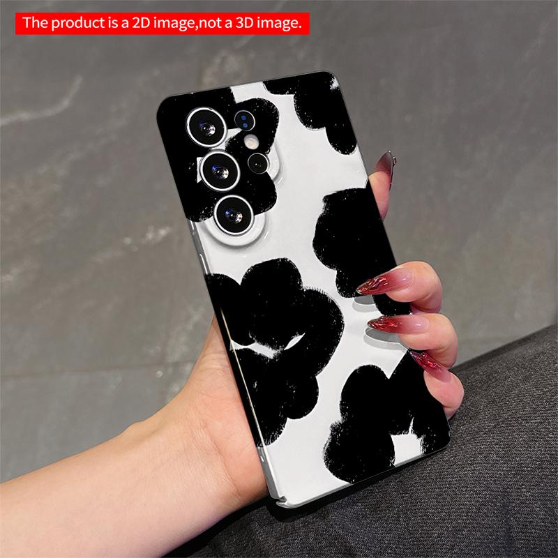 2DFlat Samsung phone case Floral Black & White Phone Case Applicable to Galaxy S23 S24 S25ULTRA S26 A12 A14 A15 A16 A54 A55