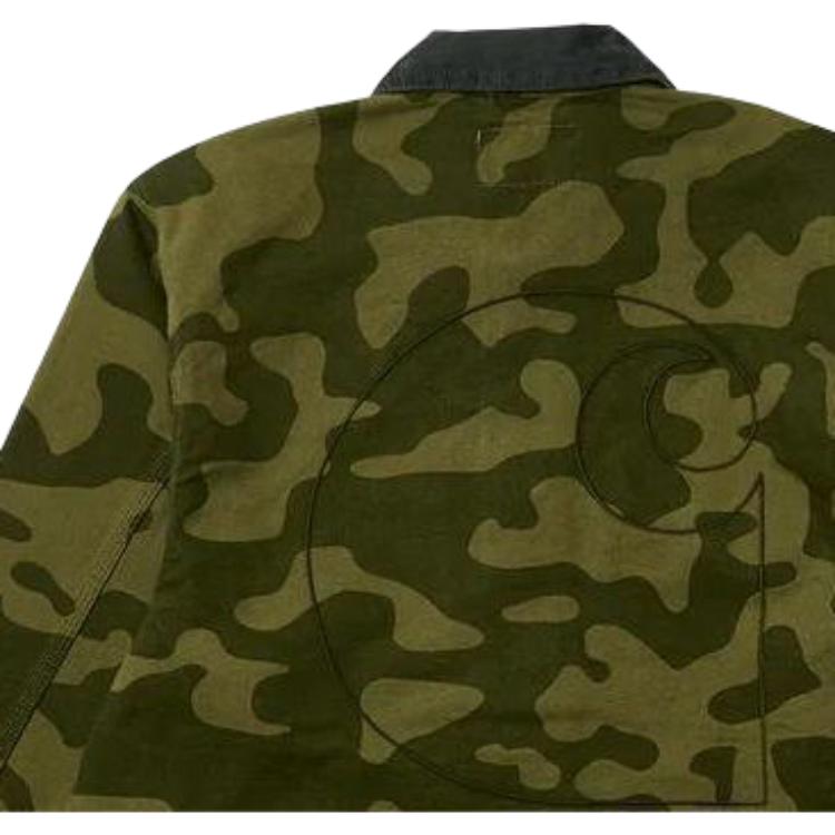 Palace X Carhartt WIP Fall/Winter 2023 Co-Branded Series Classic Camouflage Multi-Pocket Logo Embroidery Patchwork Utility Bomber Jacket I032716