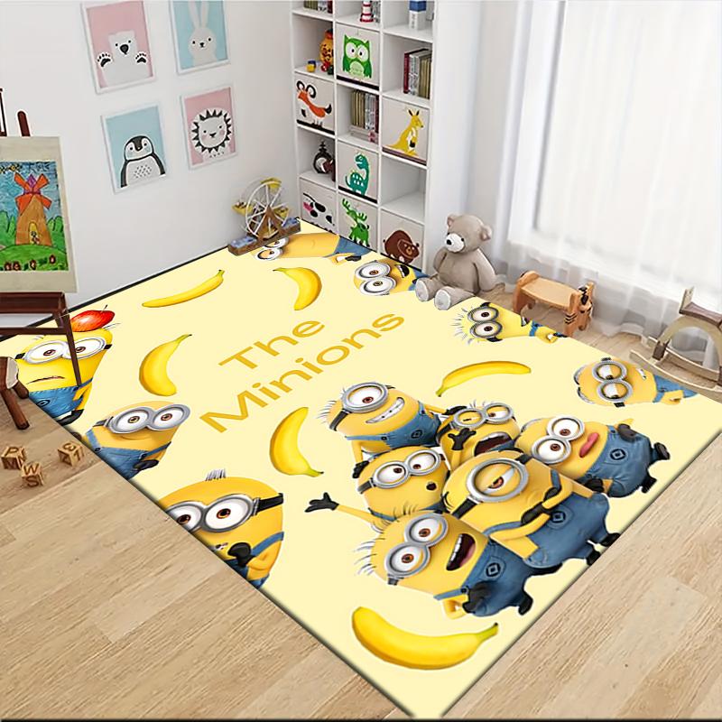 Minions Bananas Adventure Carpet Rug Soft Washable Antislip Home Living Room Sofa Mats Personalized Christmas Rug
