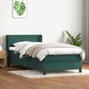 Box Spring Bed with Mattress Dark Green 80 x 220 cm Velvet