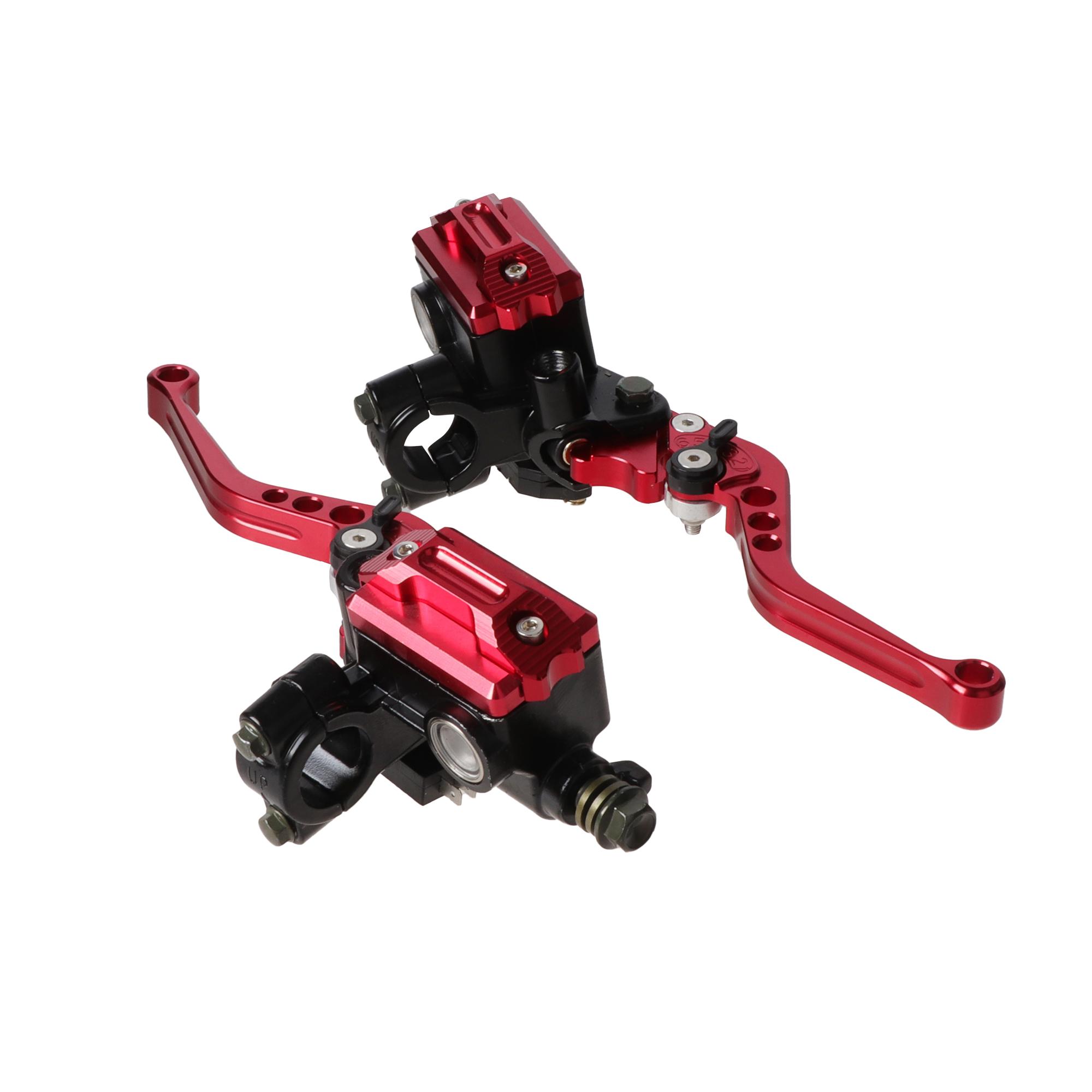 

For Yamaha Honda Kawasaki Motorcycle Universal 22mm Handlebar Master Cylinder Levers Handle Hydraulic Brake Pump Clutch CNC 1 pair Red