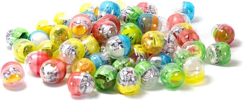 Amuse Gachapon Prizes, 48mm Capsules with Toys, Set of 50 (Unisex)