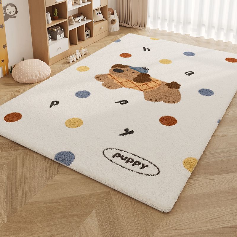 Cartoon Puppy Easy Clean Carpet for Living Room Cute Decoration Bedroom Bedside Fluffy Rug Non-slip Soft Large Foot Mat for Kids