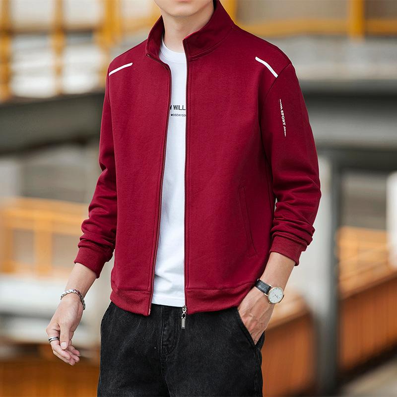 Jacket and Sweatshirt Men's Spring and Autumn Sports New Trendy Zipper Cardigan Casual Jacket Men's Autumn Stand Collar