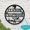 Custom Handmade Metal Wall Art Iron Sign Scissor Thread Craft Room Decor
